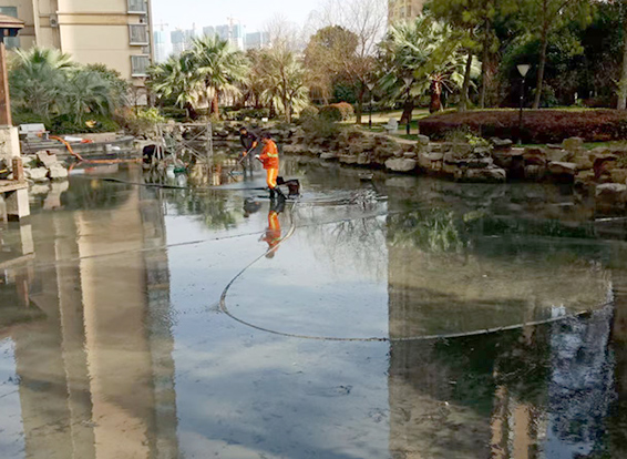 谢岗镇景观池淤泥清理